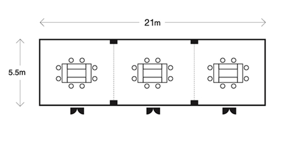 Quadrilateral Style 3×8 persons