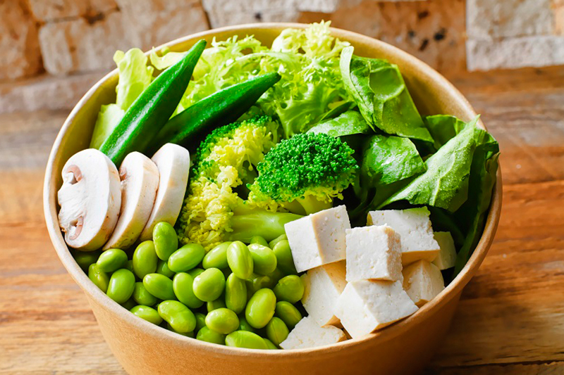 Healthy low calory green salad
