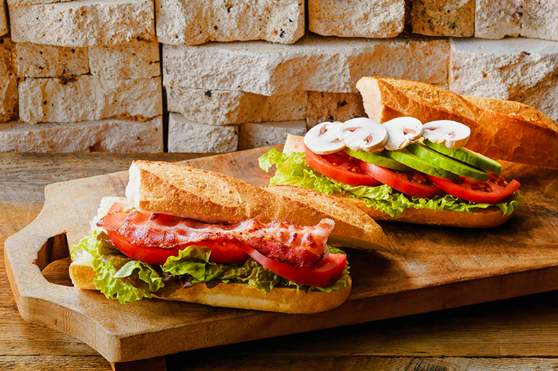 Soft and savoury baguette style sandwiches