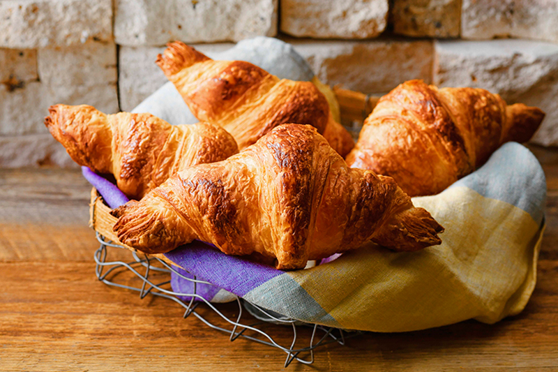 Morning croissants freshly baked in our shop