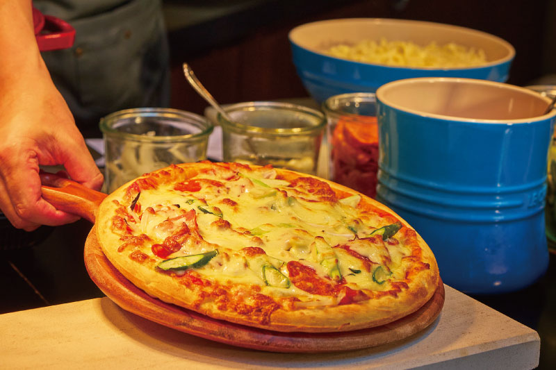 Plenty of side dishes and take-out pizzas